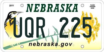 NE license plate UQR225