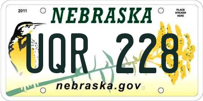 NE license plate UQR228