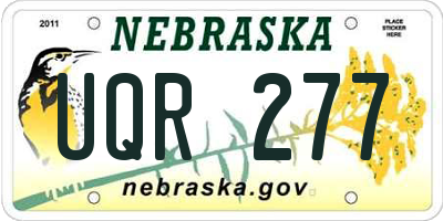 NE license plate UQR277