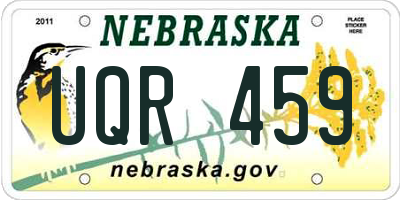 NE license plate UQR459