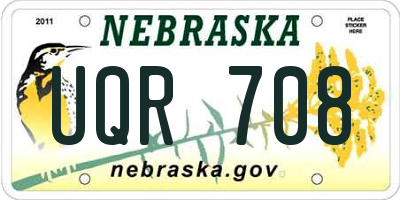 NE license plate UQR708
