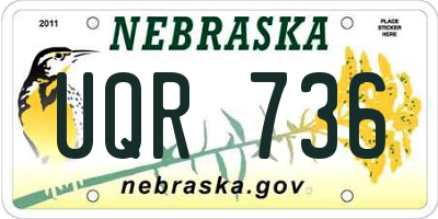 NE license plate UQR736