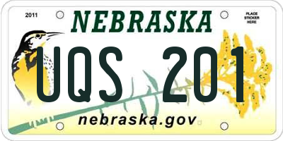 NE license plate UQS201