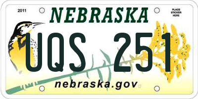 NE license plate UQS251