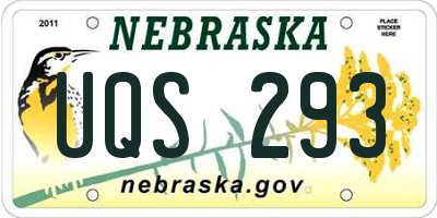 NE license plate UQS293