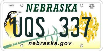 NE license plate UQS337