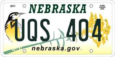 NE license plate UQS404