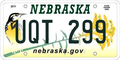 NE license plate UQT299