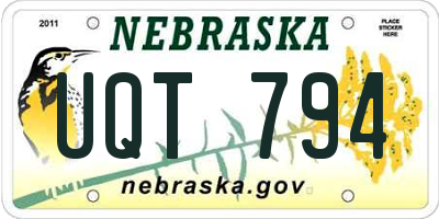 NE license plate UQT794