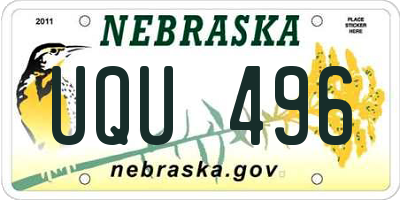 NE license plate UQU496