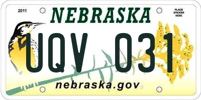 NE license plate UQV031