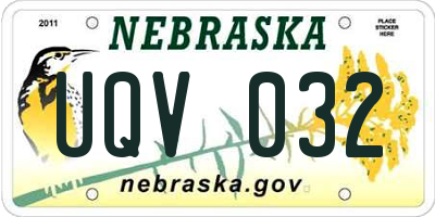 NE license plate UQV032