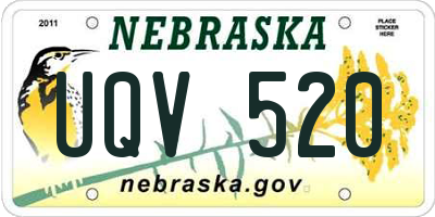 NE license plate UQV520
