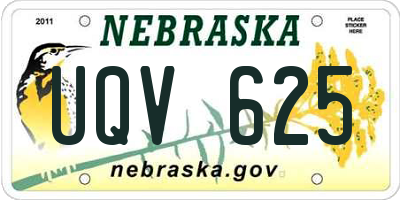 NE license plate UQV625
