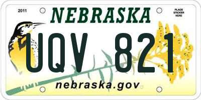 NE license plate UQV821