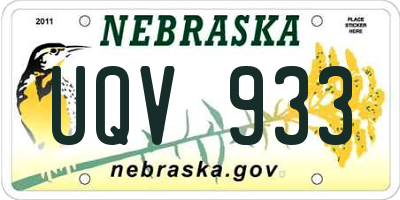 NE license plate UQV933