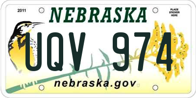 NE license plate UQV974