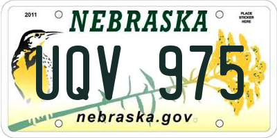 NE license plate UQV975