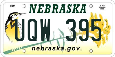 NE license plate UQW395