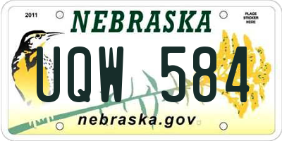 NE license plate UQW584