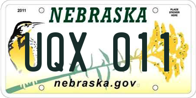 NE license plate UQX011