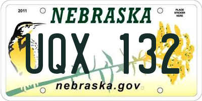 NE license plate UQX132