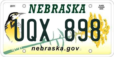 NE license plate UQX898