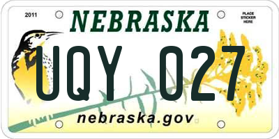 NE license plate UQY027