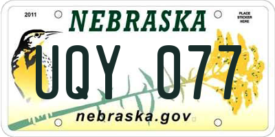 NE license plate UQY077