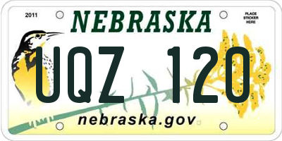 NE license plate UQZ120