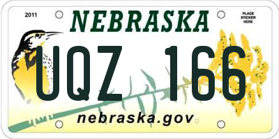 NE license plate UQZ166