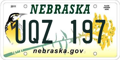 NE license plate UQZ197