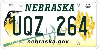 NE license plate UQZ264