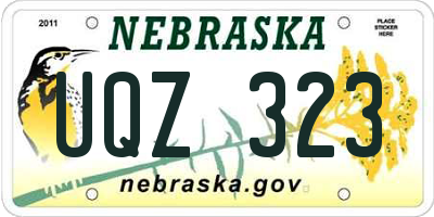 NE license plate UQZ323