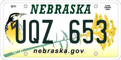 NE license plate UQZ653