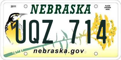 NE license plate UQZ714