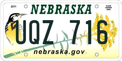 NE license plate UQZ716