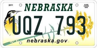 NE license plate UQZ793