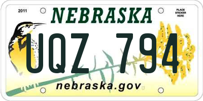 NE license plate UQZ794