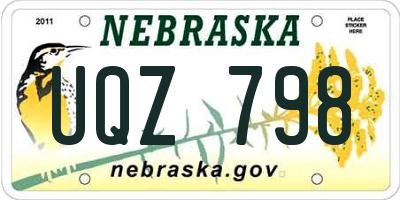 NE license plate UQZ798