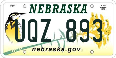 NE license plate UQZ893