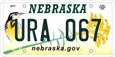 NE license plate URA067
