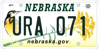 NE license plate URA071