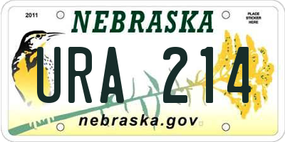 NE license plate URA214