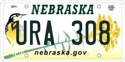 NE license plate URA308