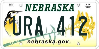 NE license plate URA412