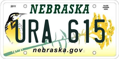 NE license plate URA615