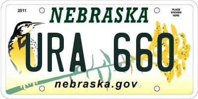 NE license plate URA660