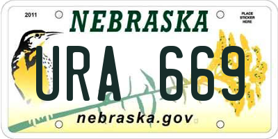 NE license plate URA669