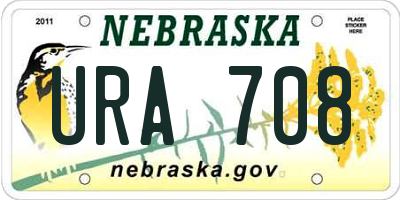 NE license plate URA708
